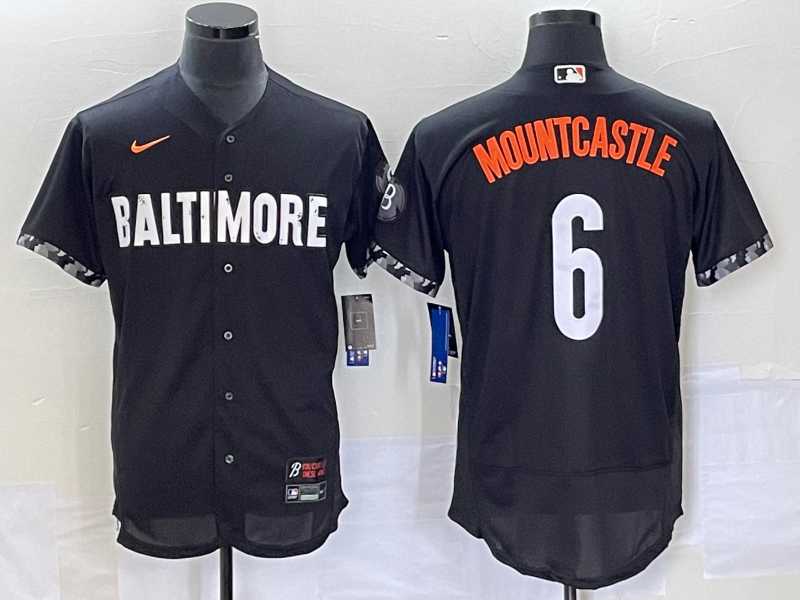 Mens Baltimore Orioles #6 Ryan Mountcastle Black 2023 City Connect Flex Base Stitched Jerseys